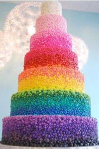 rainbowweddingcake via burnettsboards